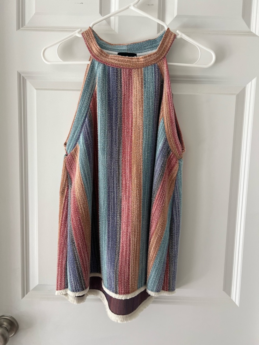 W5 Pastel Multicolor Striped Halter Tank Top